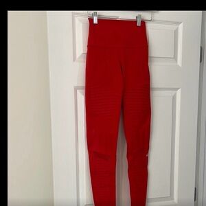 ALO Yoga Moto Red Leggings